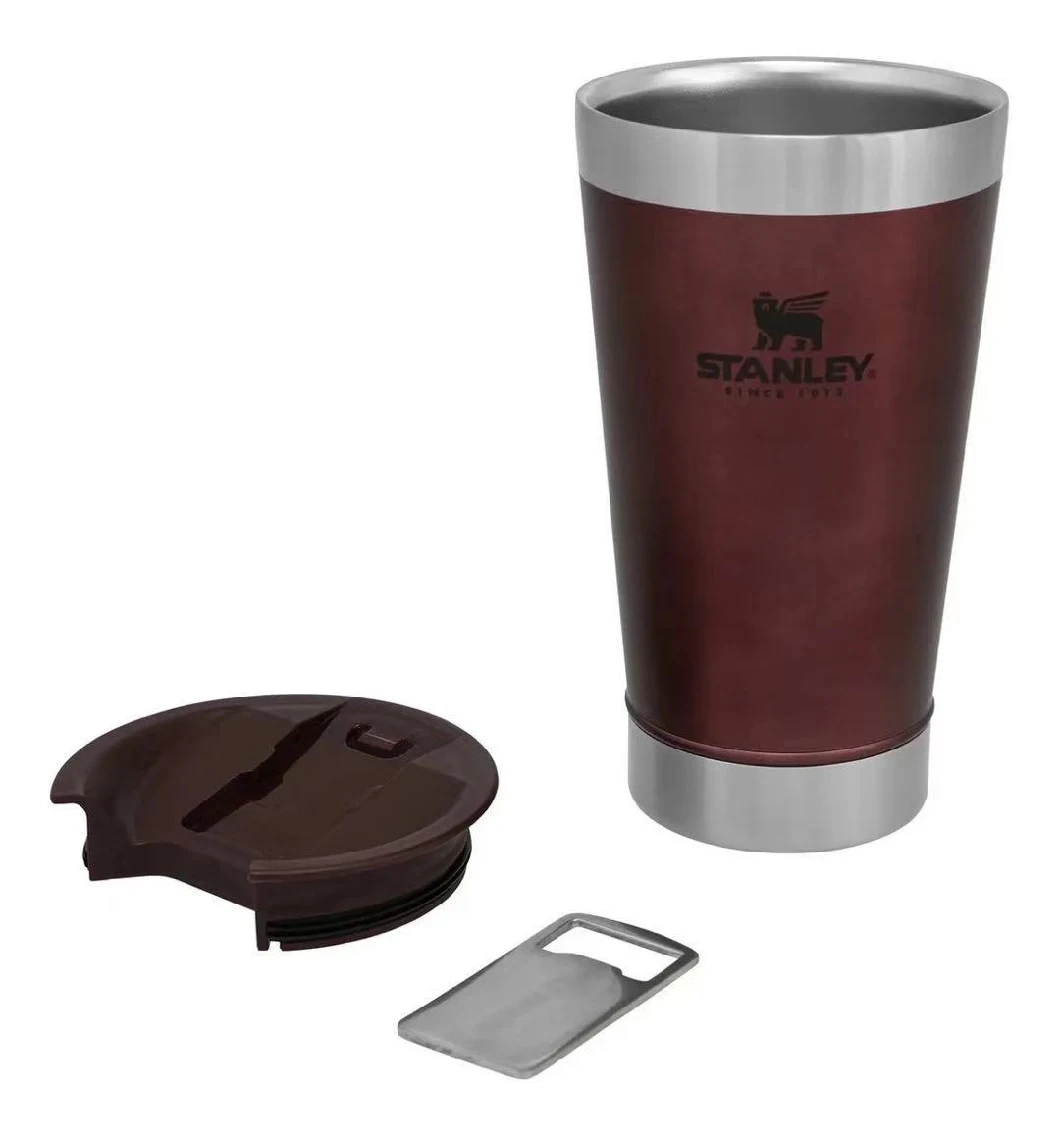 16oz Insulated Stanley Vacuum Tumber Coffee Mug with New Open Beer Mug Cap Keep Warm or Cold Over 12 Hours