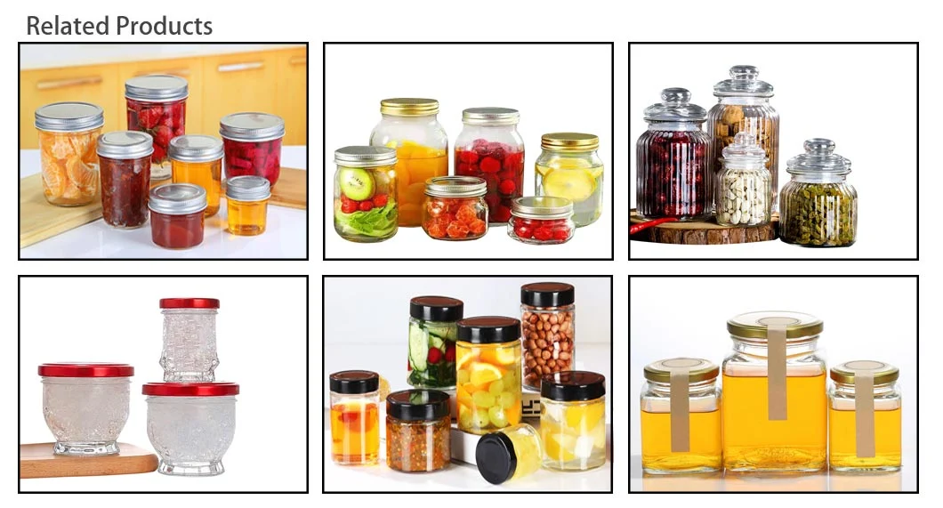 45ml 60ml 85ml 100ml 180ml 280ml 380ml 500ml 730ml Empty Hexagonal Cryatal Food Grade Custom Glass Food Honey Jam Jar in Bulk