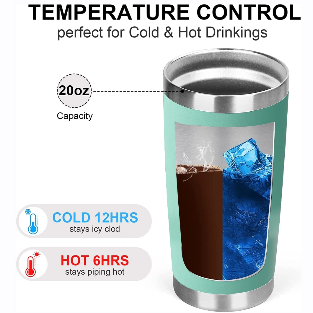 Hot Cold Portable Double Wall Thermal Beer Water Cup Vacuum Coffee Mug Stainless Steel Travel Insulated Yetis Rambler 20oz Tumbler with Lid