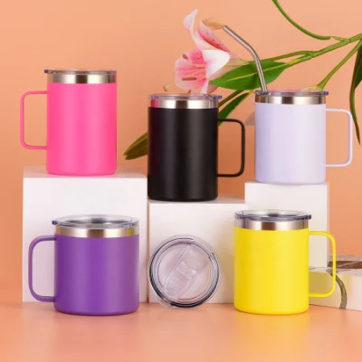 Werbeartikel Fahrrad Kaffee Tee Milch Japanischer Stil strukturierter doppelwandiger Vakuumbecher mit Deckel