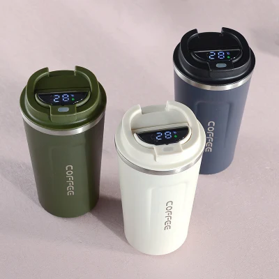 510 ml 380 ml Smart Touch Tumbler Temperatur Edelstahl doppelwandig vakuumisoliert Thermo-Kaffeetasse Smart mit auslaufsicherem Displaydeckel