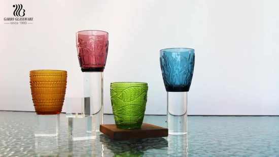Weinglas mit H-Streifen, gerade Form, ohne Stiel, 9 Unzen, einfarbig, Trinkglas in Lebensmittelqualität, weltweit beliebter Glaswaren-Wasser-Saft-Becher