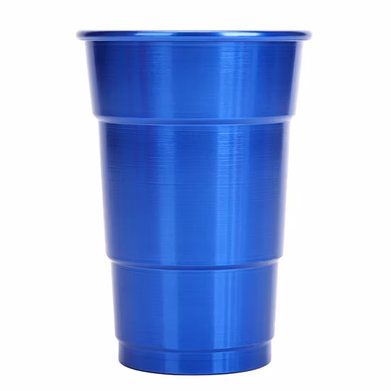 Mehrfarbiger Pintbecher aus eloxiertem Aluminium mit individuellem Logo