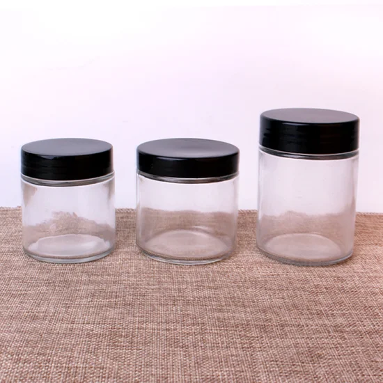 30 ml-1000 ml rundes Glasgefäß zur Aufbewahrung von Lebensmitteln mit Kunststoffdeckel